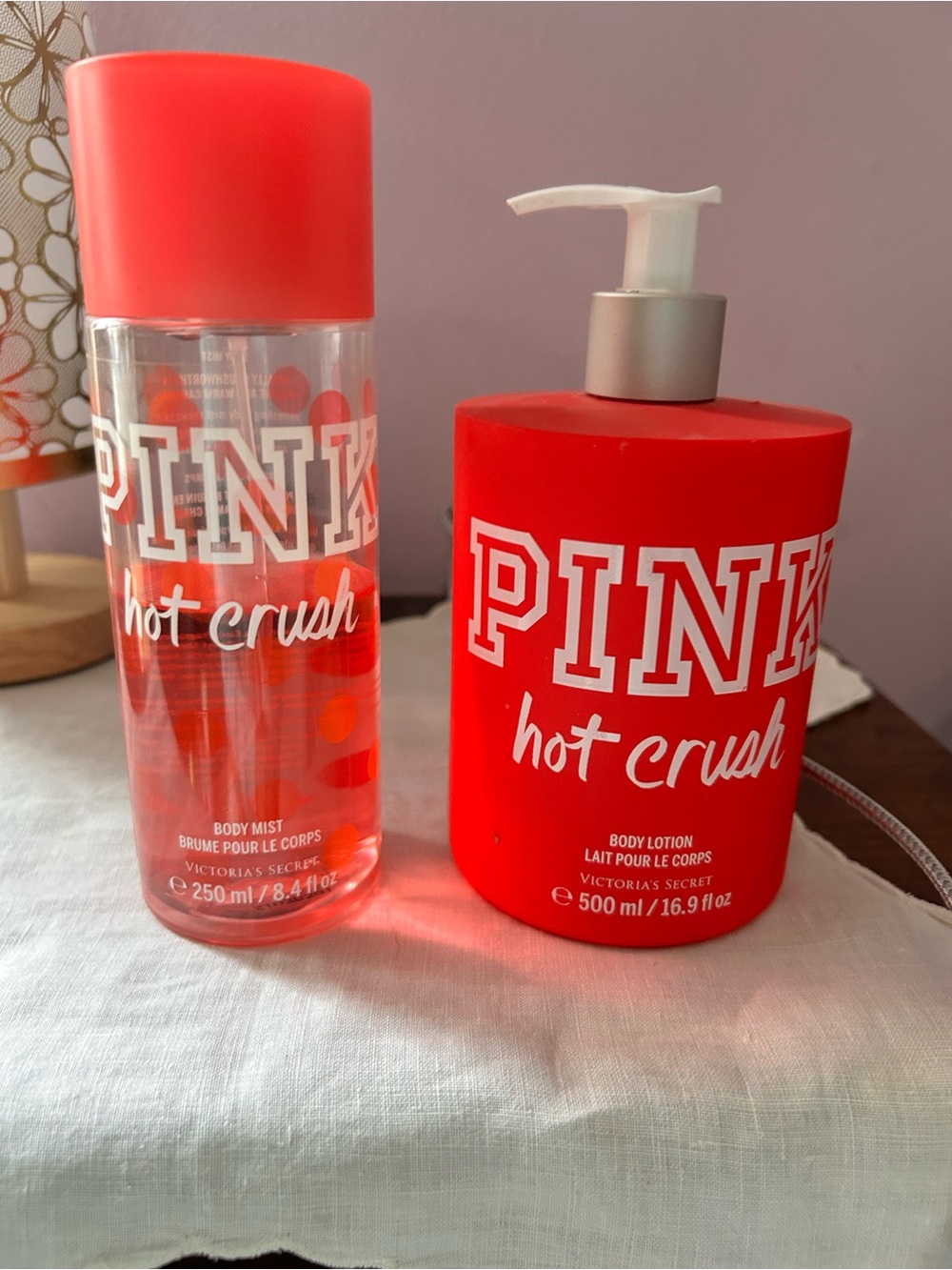 VICTORIA'S SECRET PINK HOT CRUSH BODY Fragrance Lotion And Mist-HTF RARE